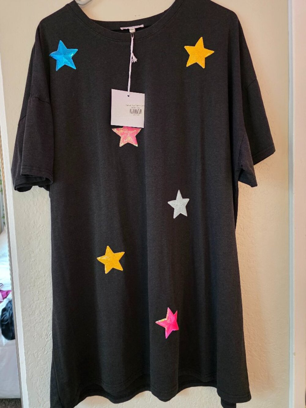 Sequin Star T-shirt Dress